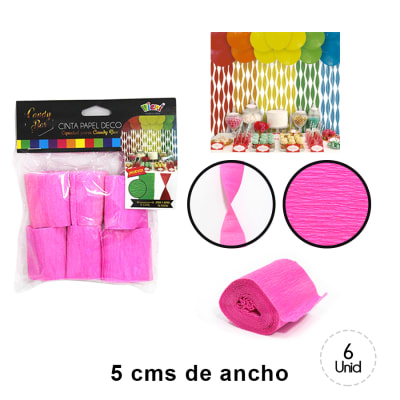 CINTA PAPEL DECO FUCSIA 6 UND