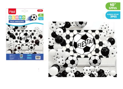 SET GLOBOS FUTBOL BLANCO Y NEGRO 60 PCS
