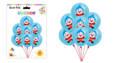 GLOBO AZÚL 25 PCS PAYASO PLIM PLIM