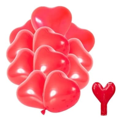 SET GLOBOS CORAZON ROJO X 25 UND