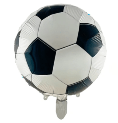 GLOBO FOIL PELOTA NEGRO Y BLANCO 1 UND 45 X 45 CM