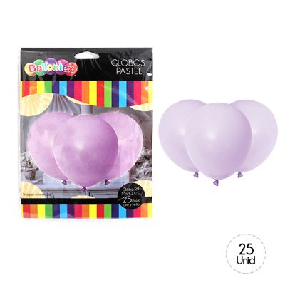 GLOBO COLOR PASTEL MORADO 25UN