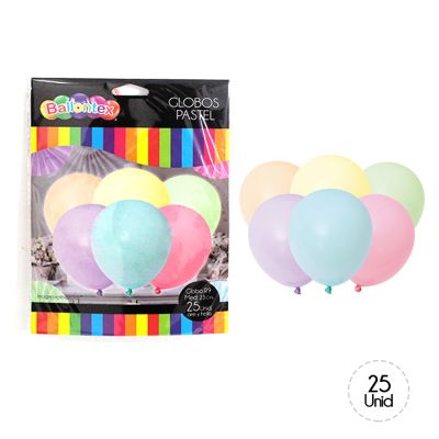 GLOBO COLOR PASTEL SURTIDO 25UN