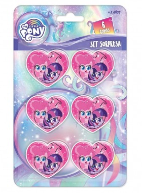 SET GOMAS DE BORRAR MY LITTLE PONNY 6 UND