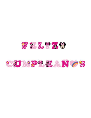 BANDERÍN FELIZ CUMPLEAÑOS MINNIE 3 MTS