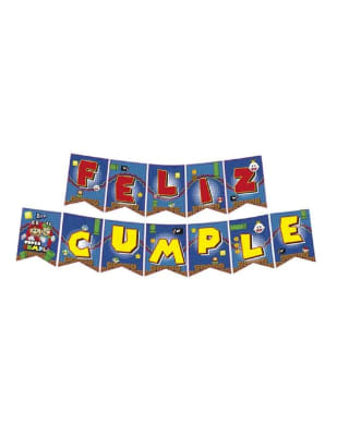 GUIRNALDA FELIZ CUMPLEAÑOS SUPER MARIO 1 UND