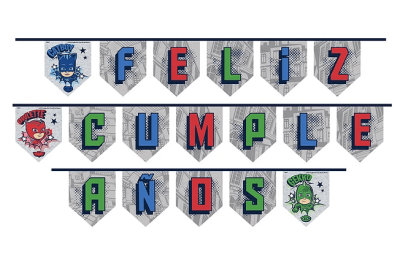GUIRNALDA FELIZ CUMPLEAÑOS PJ MASKS 1 UND