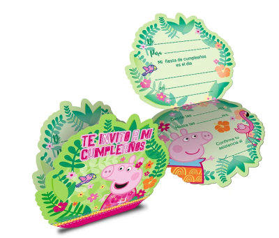 TARJETA DE INVITACION PEPPA PIG 6 UND