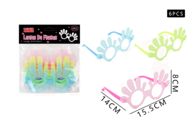 SET LENTES DE FIESTA FLUOR MULTICOLOR 6 UND