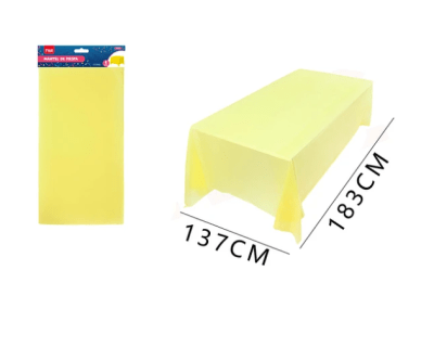 MANTEL AMARILLO PLÁSTICO 137 X 183 CM 1 UND