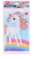 MANTEL UNICORNIO ARCOIRIS 108 X 180 CM