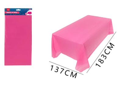 MANTEL FUSCIA PLÁSTICO 137 X 183 CM 1 UND