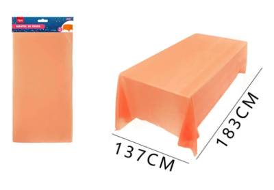 MANTEL NARANJO PLÁSTICO 137 X 183 CM 1 UND