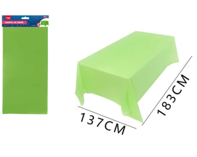 MANTEL VERDE LIMA PLÁSTICO 137 X 183 CM 1 UND
