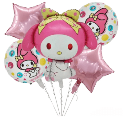 SET GLOBO FOIL MY MELODY 5 UND ROSADO