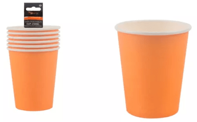 VASO FLUOR NARANJO 6 UN