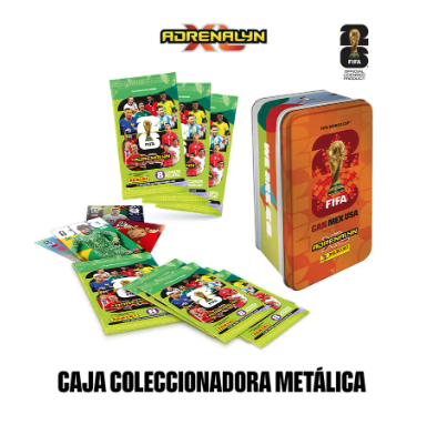 CAJA METALICA COLECCIONABLE NARANJA ADRENALYN MUNDIAL 2026