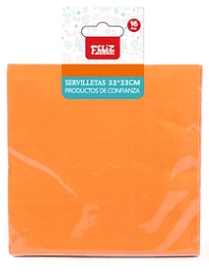 SERVILLETA NARANJA 16 UND 33X33 CM