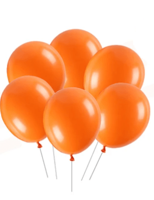 GLOBO LATEX NARANJO 25 PCS 25 CM