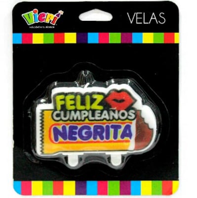 VELA FELIZ CUMPLEAÑOS NEGRITA  1 UND