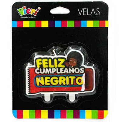 VELA FELIZ CUMPLEAÑOS NEGRITO 1 UND