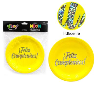 PLATOS AMARILLO NEÓN 10UN