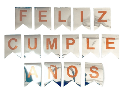 GUIRNALDA FC PLATEADO CON LETRAS ROSE