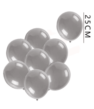 SET GLOBOS PLATEADO METALIZADO 25 UND 25 CM