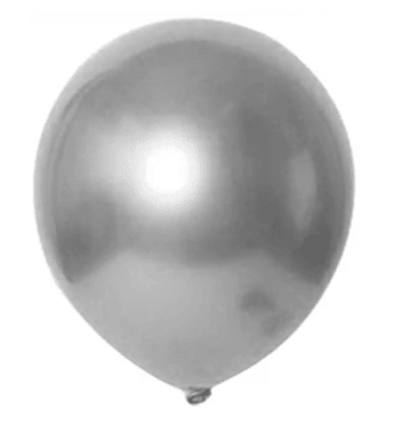 GLOBO DE LATEX CROMADO 10 PCS 15 CM PLATA
