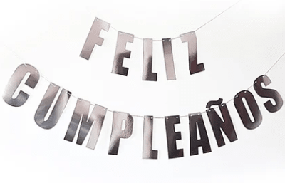 GUIRNALDA FELIZ CUMPLEAÑOS PLATEADA 1 UND