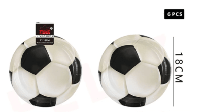PLATOS DE FUTBOL DE CARTON 18CM 6 PCS