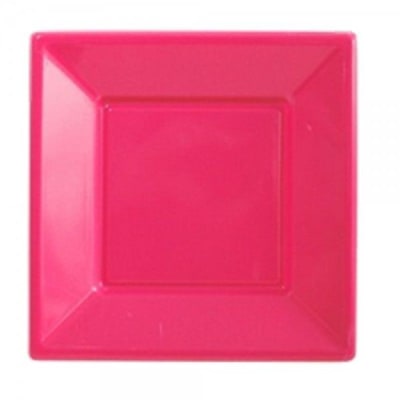 SET PLATO CUADRADO FUCSIA 6 UND