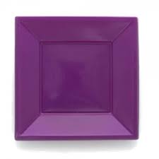 PLATO CUADRADO MORADO 18 CM 6 UND