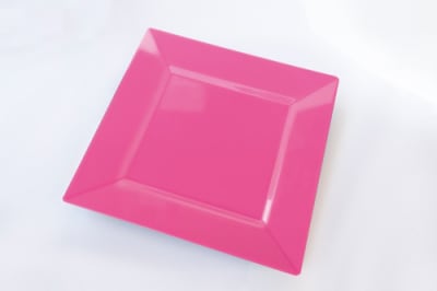 SET 6 PLATOS CUADRADOS 18 CM ROSA