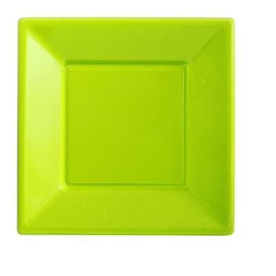 SET PLATO CUADRADO VERDE PISTACHO 18 CM 6 UND