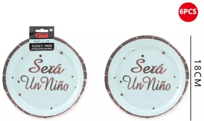 SET PLATOS SERÁ UN NIÑO 6 PCS