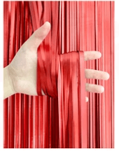 CORTINA COLOR ROJO METÁLICO 1 X 2 M