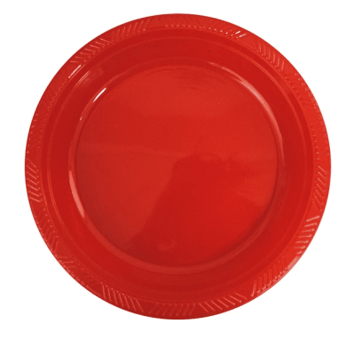 SET PLATOS ROJOS 10 UND