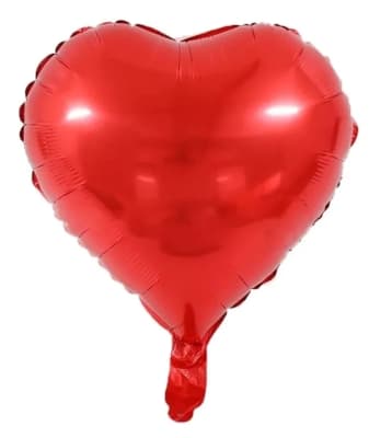 GLOBO METALICO CORAZON ROJO 24