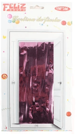 CORTINA COLOR ROSA METÁLICO 1 X 3 M
