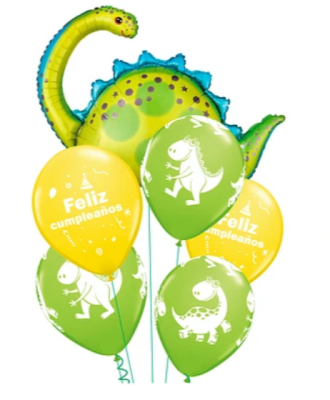 BUQUET GLOBOS DINOSAUROS 6 PCS