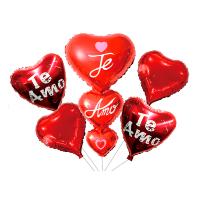 SET GLOBO FOIL TE AMO SET 5 PSC