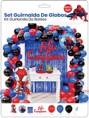SET DECORACION CUMPLEAÑOS SPIDERMAN 65 PCS