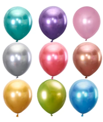 SET GLOBO CHROMADO SURTIDOS 25 PCS