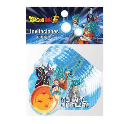 TARJETAS DE INVITACION DRAGON BALL 6 UND