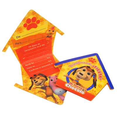 TARJETAS INVITACION PERRO CHOCOLO 6 UND