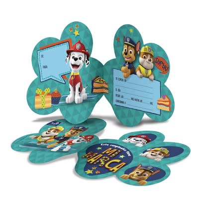 TARJETA DE INVITACIÓN PAW PATROL 6UN