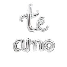 GLOBO METLICO TE AMO PLATEADO 16