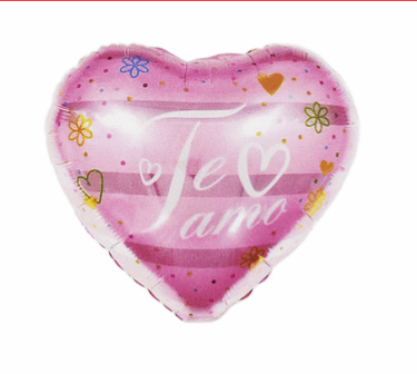 CORAZON METALICO TE AMO ROSA 18