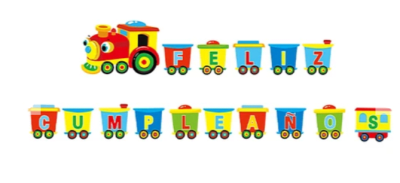GUIRNALDA FELIZ CUMPLEAÑOS TREN 4.5 M